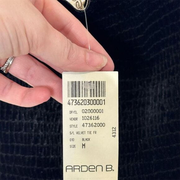Arden B Black Velvet Tie-Front Crop Top Size M NWT Y2K Vintage Made in USA Goth - Picture 7 of 9